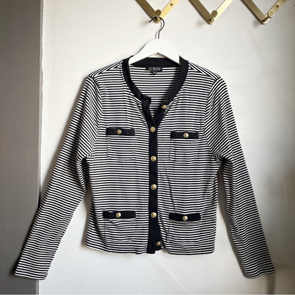 J Crew Vintage Rib Lady Jacket in Stripe